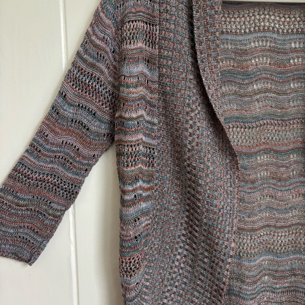A Knitch Above Earthy Tones Open Cardigan - Picture 5 of 7